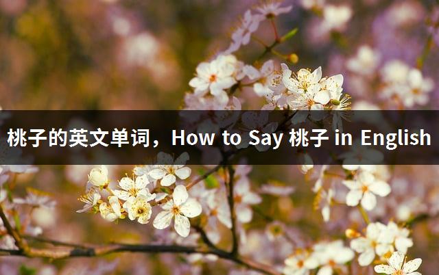 桃子的英文单词，How to Say 桃子 in English-1